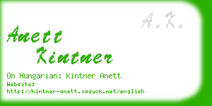 anett kintner business card